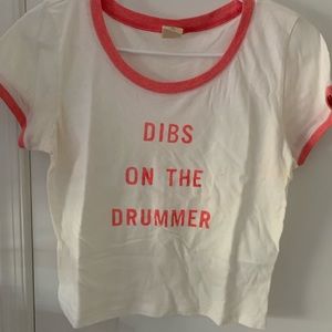 Dibs On The Drummer Crop Tee